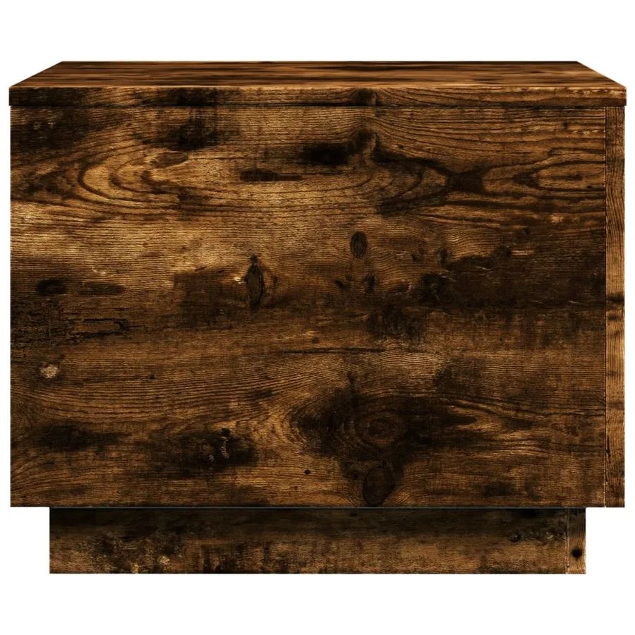 Table basse avec lumières LED chêne fumé 50x50x40 cm - 8