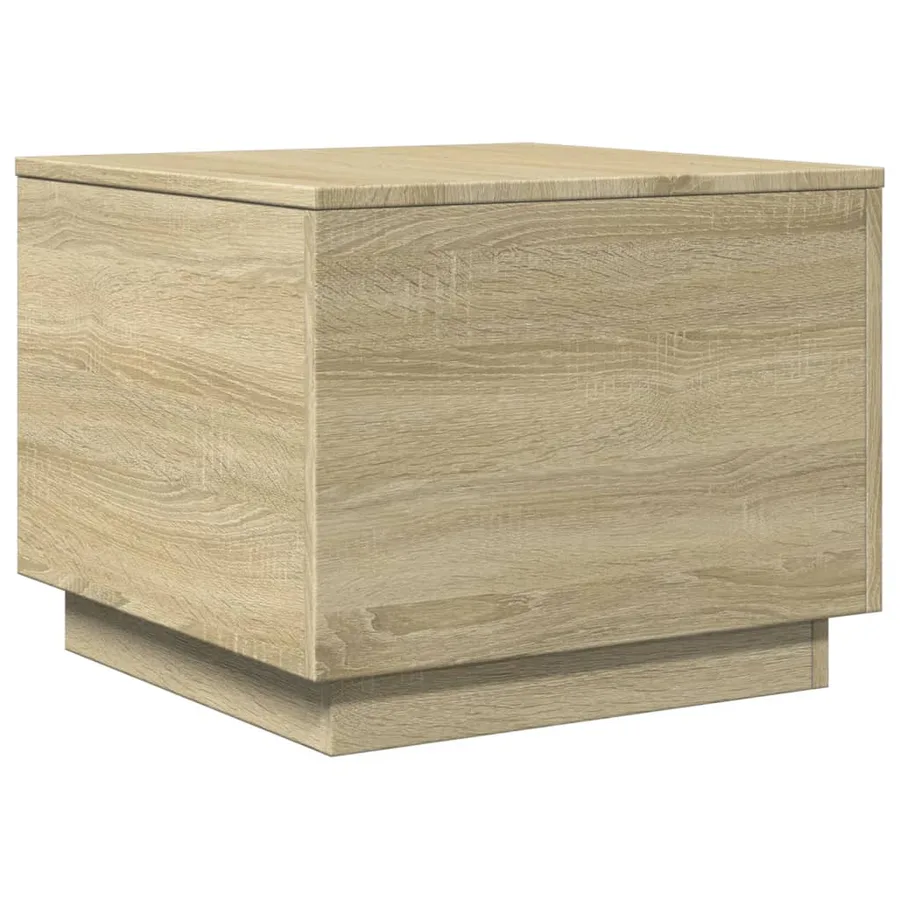 Table basse avec lumières LED chêne sonoma 50x50x40 cm - 3