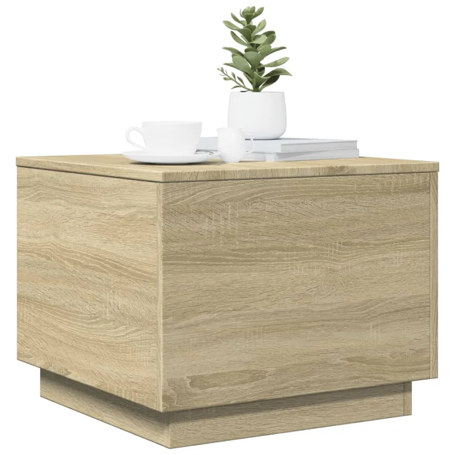 Table basse avec lumières LED chêne sonoma 50x50x40 cm - 6