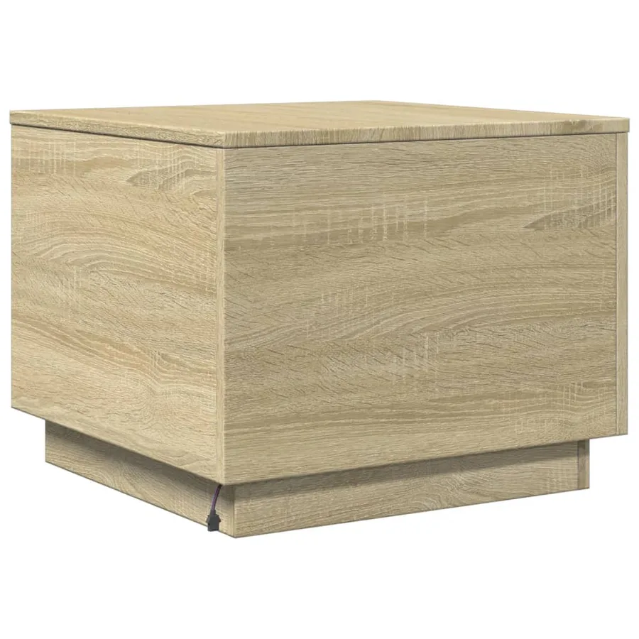 Table basse avec lumières LED chêne sonoma 50x50x40 cm - 9