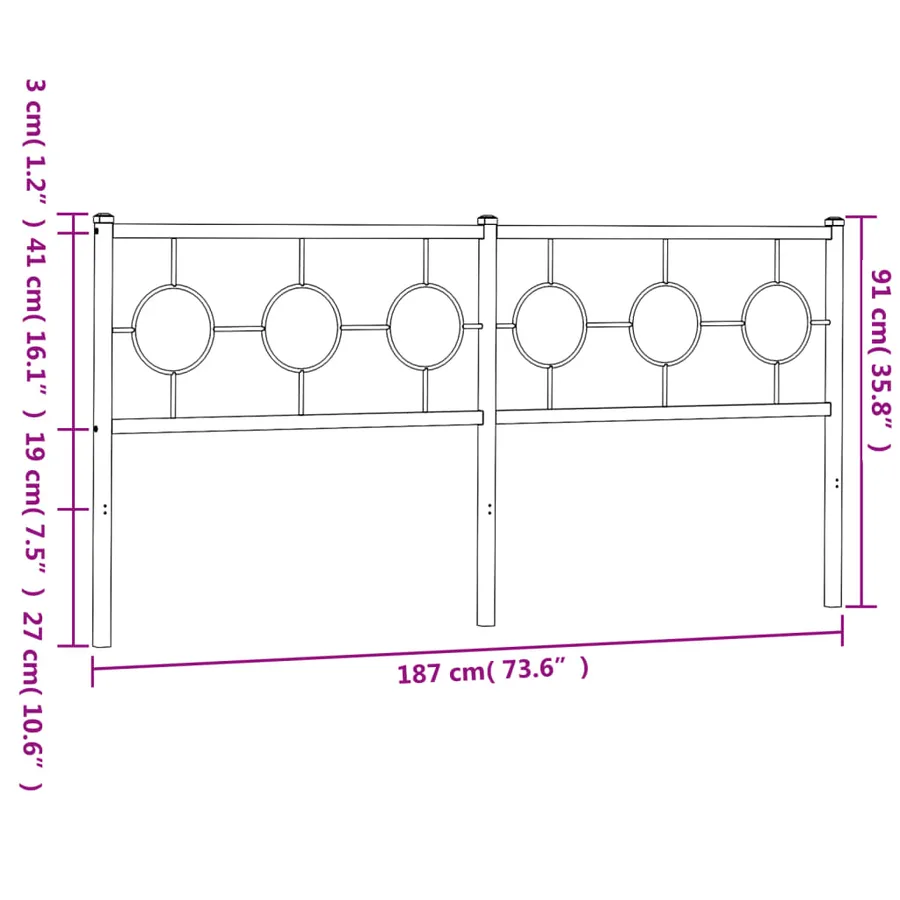 Tête de lit de remplacement métal blanc 180 cm - 7