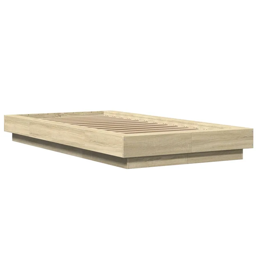 Cadre de lit sans matelas chêne sonoma 75x190 cm - 3