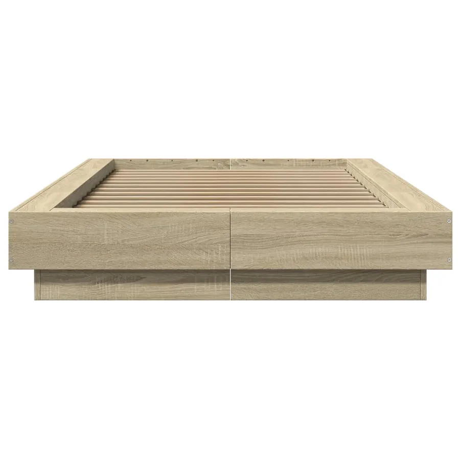Cadre de lit sans matelas chêne sonoma 75x190 cm - 4