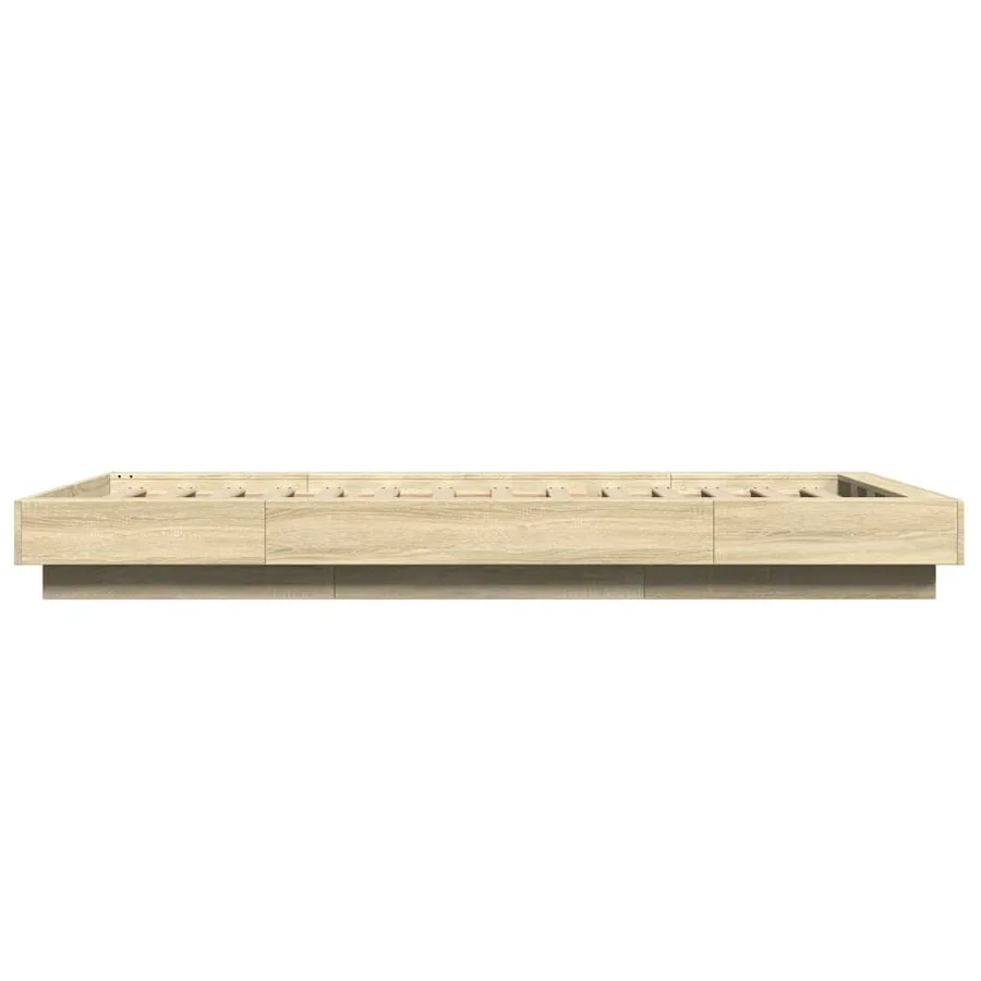 Cadre de lit sans matelas chêne sonoma 75x190 cm - 5