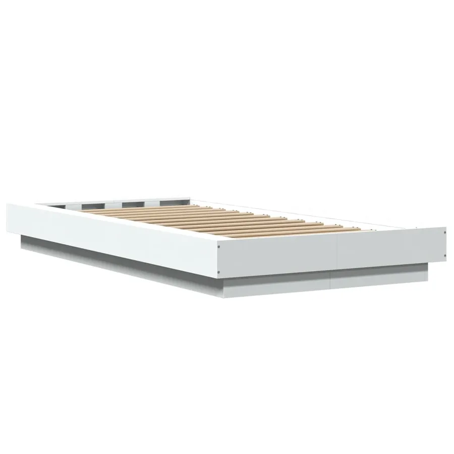 Cadre de lit sans matelas blanc 75x190 cm - 6