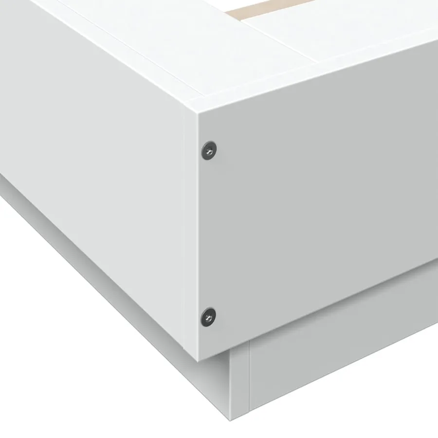 Cadre de lit sans matelas blanc 75x190 cm - 7