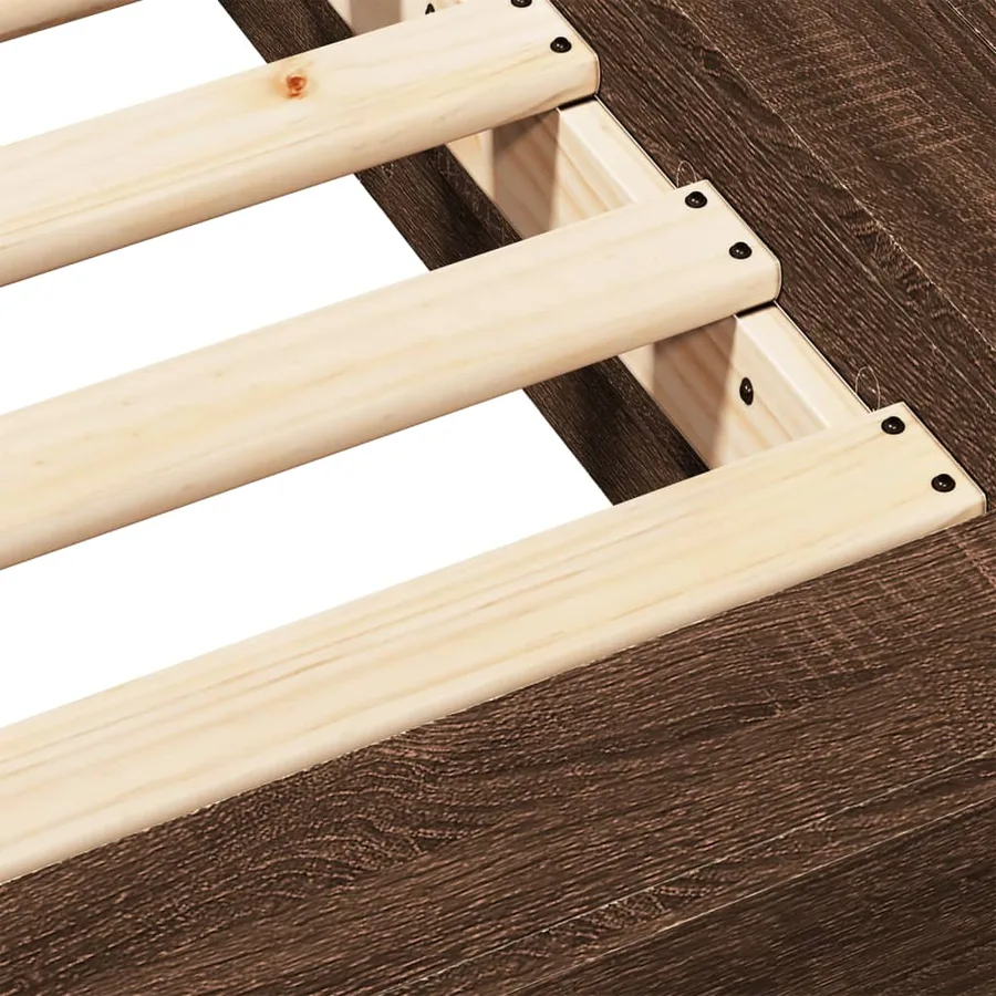 Cadre de lit sans matelas chêne marron 75x190 cm - 8