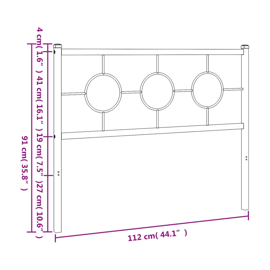 Tête de lit de remplacement métal blanc 100 cm - 7