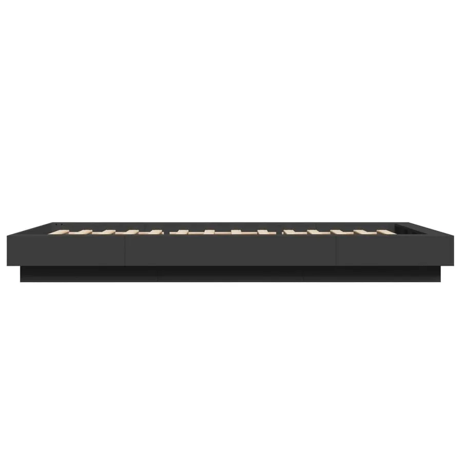 Cadre de lit sans matelas noir 90x200 cm - 5