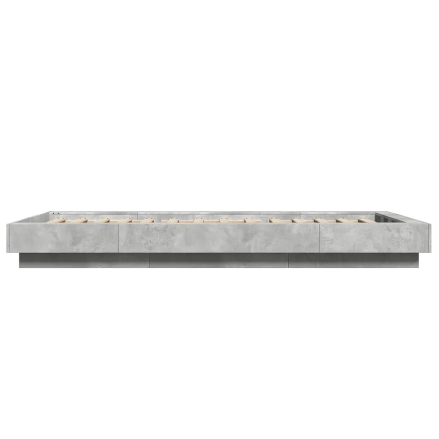 Cadre de lit sans matelas gris béton 90x200 cm - 5