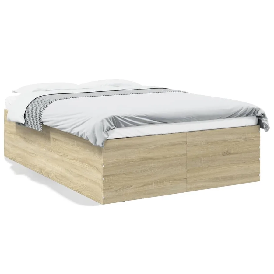 Cadre de lit sans matelas chêne sonoma 120x190 cm - 2
