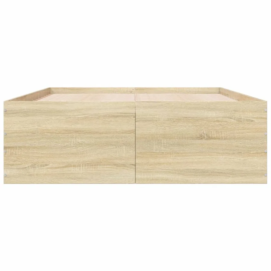 Cadre de lit sans matelas chêne sonoma 120x190 cm - 4