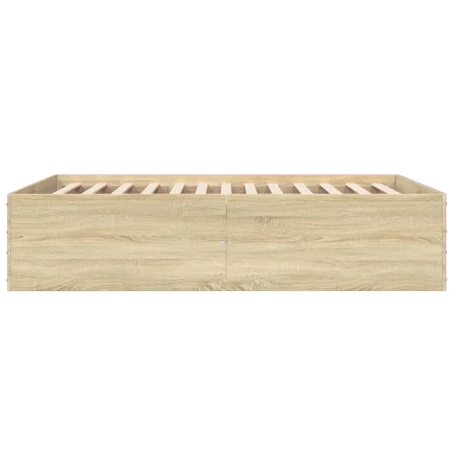 Cadre de lit sans matelas chêne sonoma 120x190 cm - 5