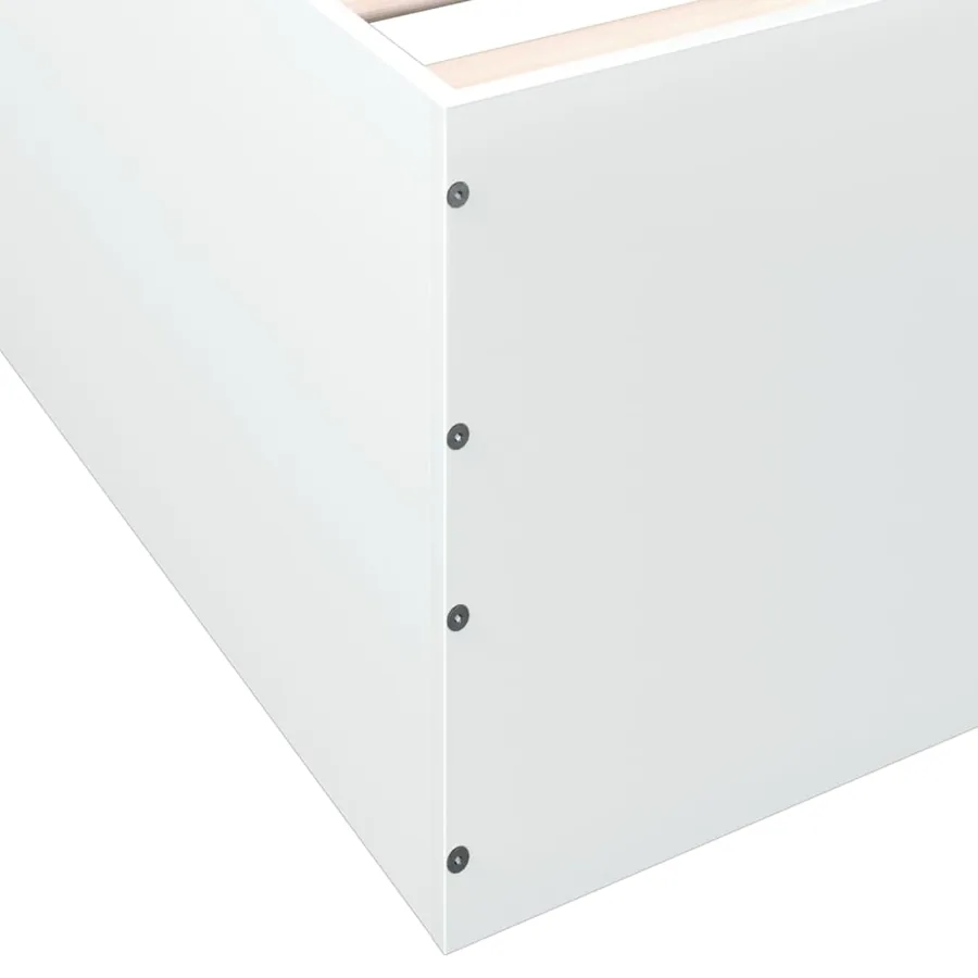 Cadre de lit sans matelas blanc 120x190 cm - 8