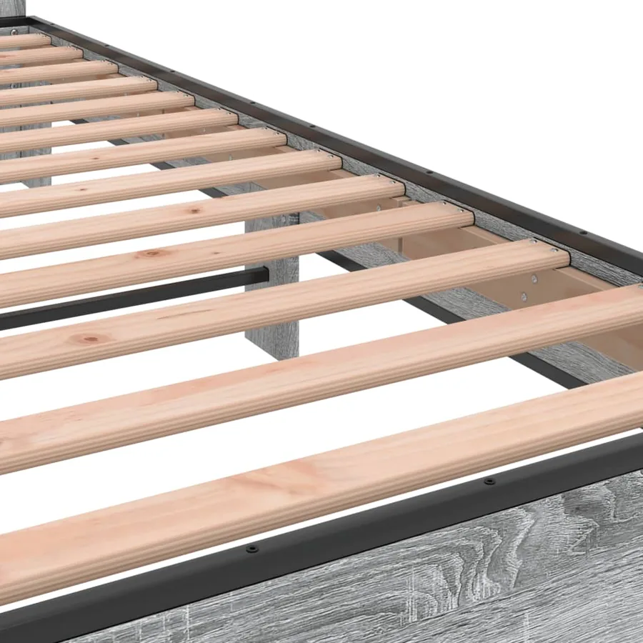 Cadre de lit sans matelas sonoma gris 200x200 cm - 7