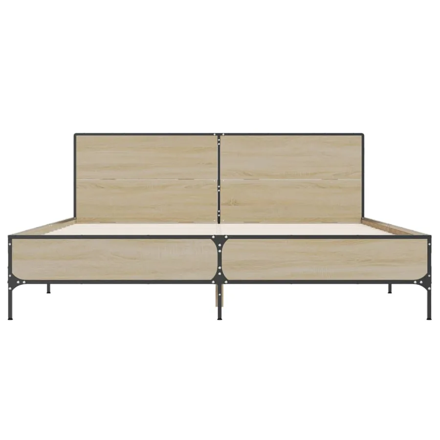 Cadre de lit sans matelas chêne sonoma 135x190 cm - 4