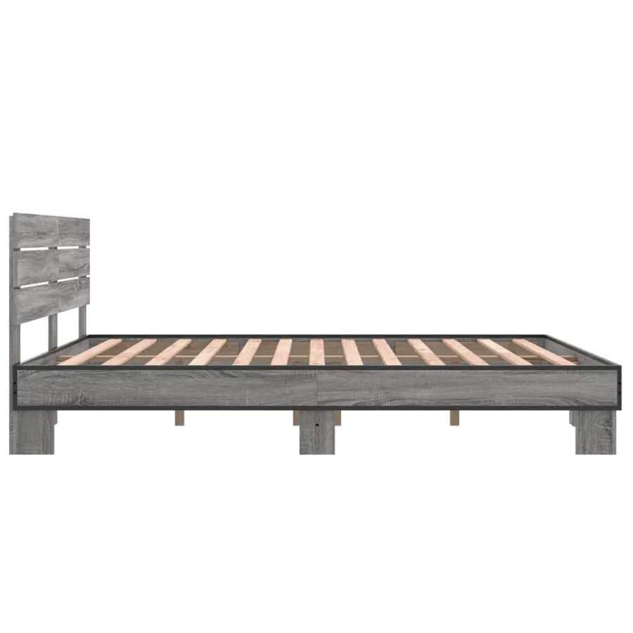 Cadre de lit sans matelas sonoma gris 150x200 cm - 5