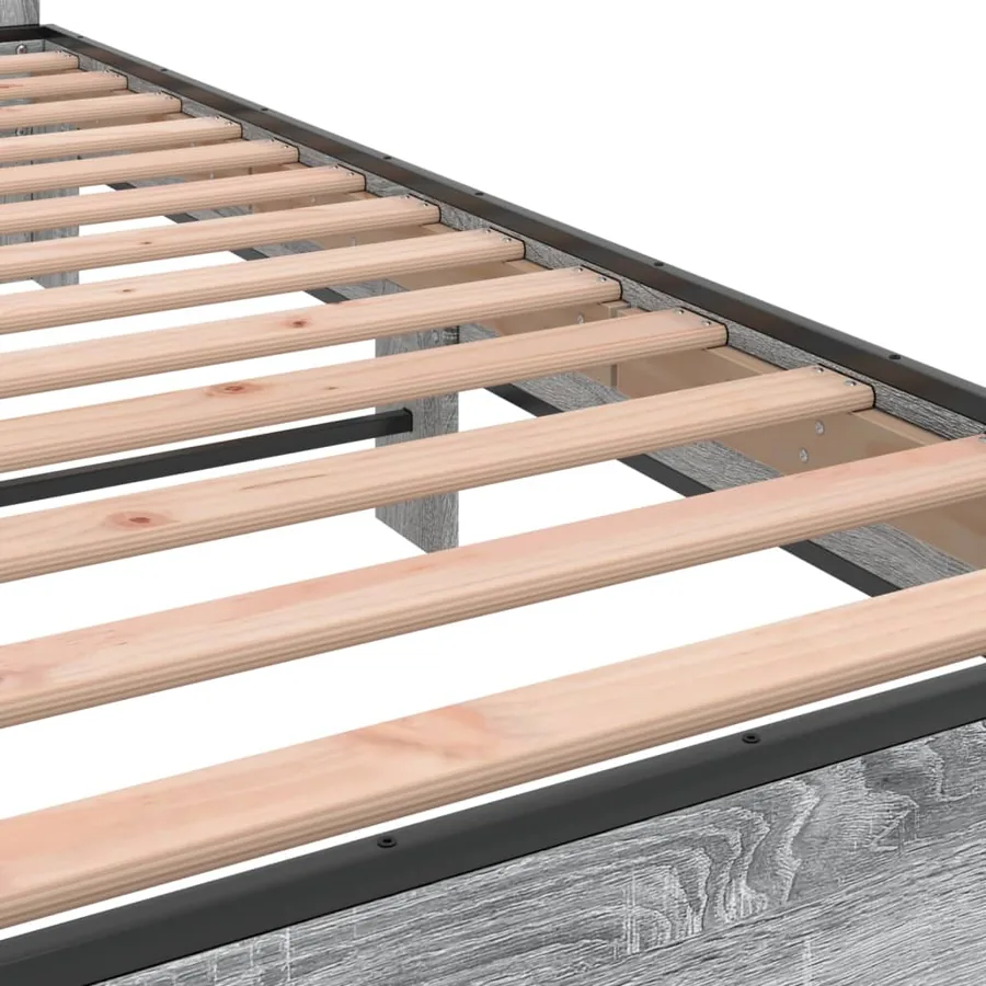Cadre de lit sans matelas sonoma gris 150x200 cm - 7