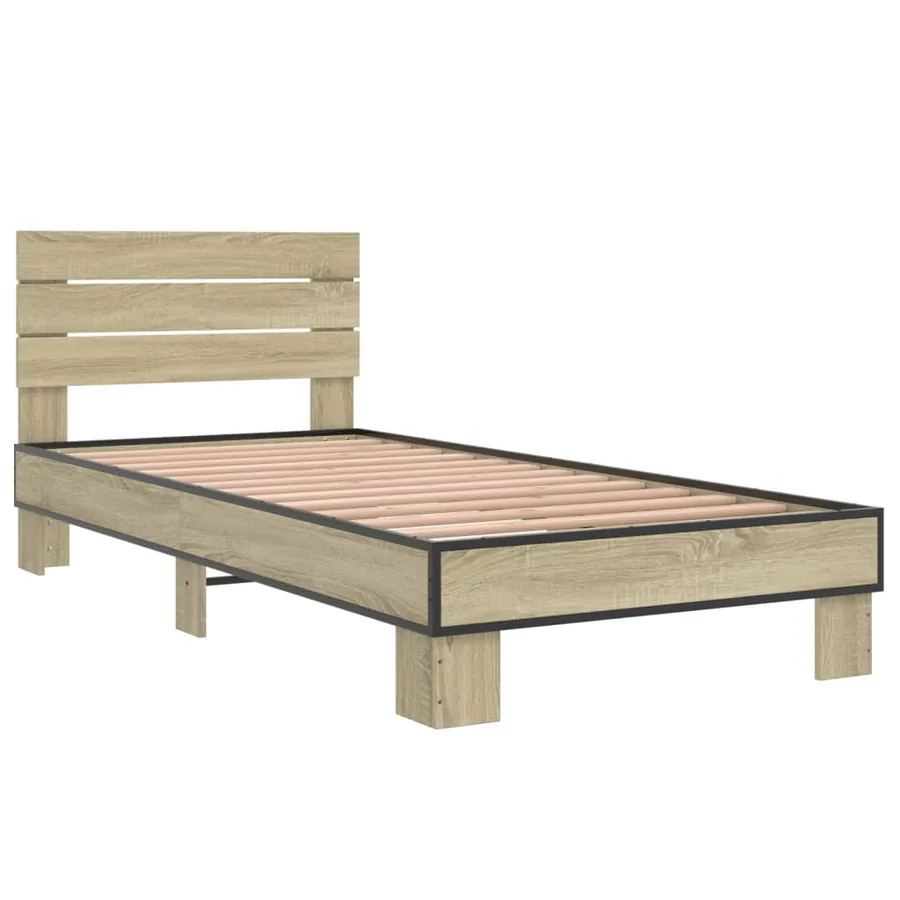 Cadre de lit sans matelas chêne sonoma 90x200 cm - 3