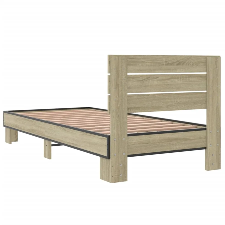Cadre de lit sans matelas chêne sonoma 90x200 cm - 6