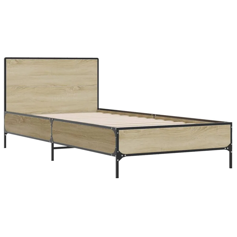 Cadre de lit sans matelas chêne sonoma 90x190 cm - 3
