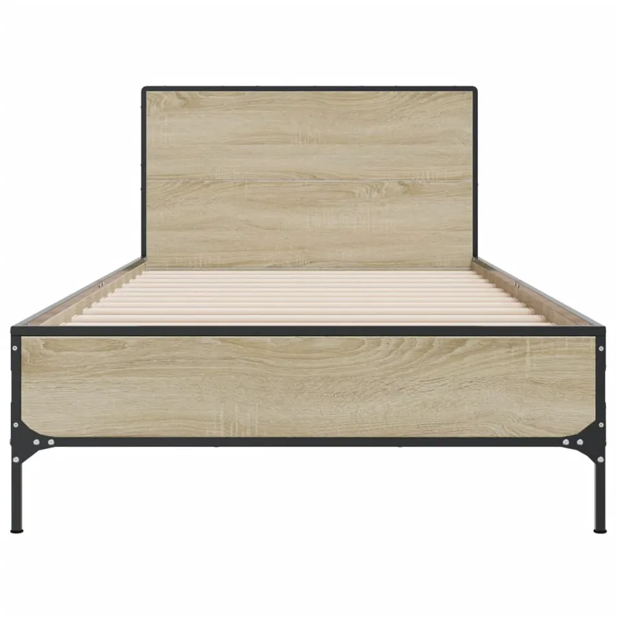 Cadre de lit sans matelas chêne sonoma 90x190 cm - 4