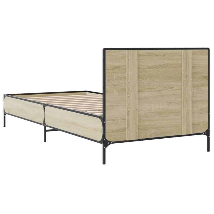 Cadre de lit sans matelas chêne sonoma 90x190 cm - 6