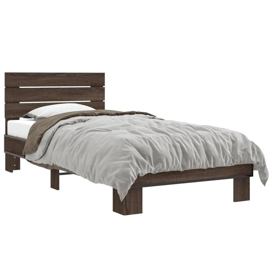 Cadre de lit sans matelas chêne marron 100x200 cm - 2