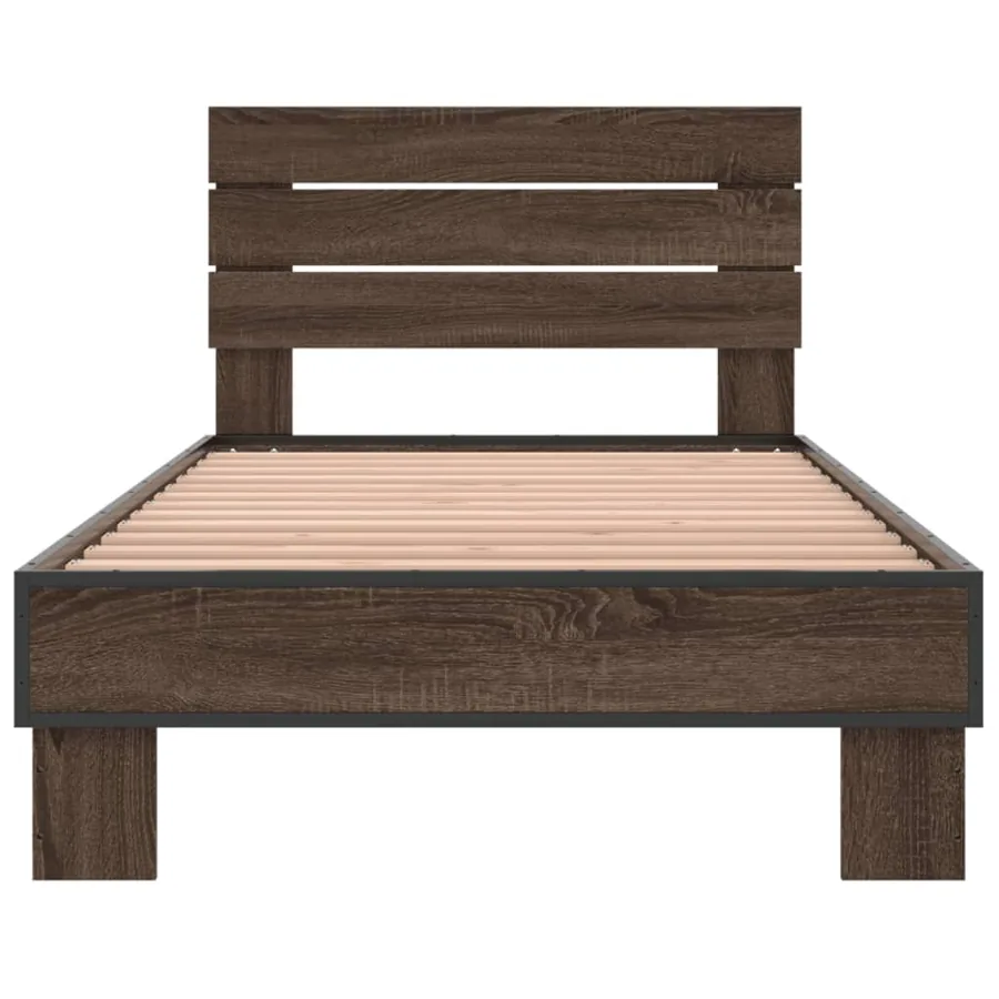 Cadre de lit sans matelas chêne marron 100x200 cm - 4