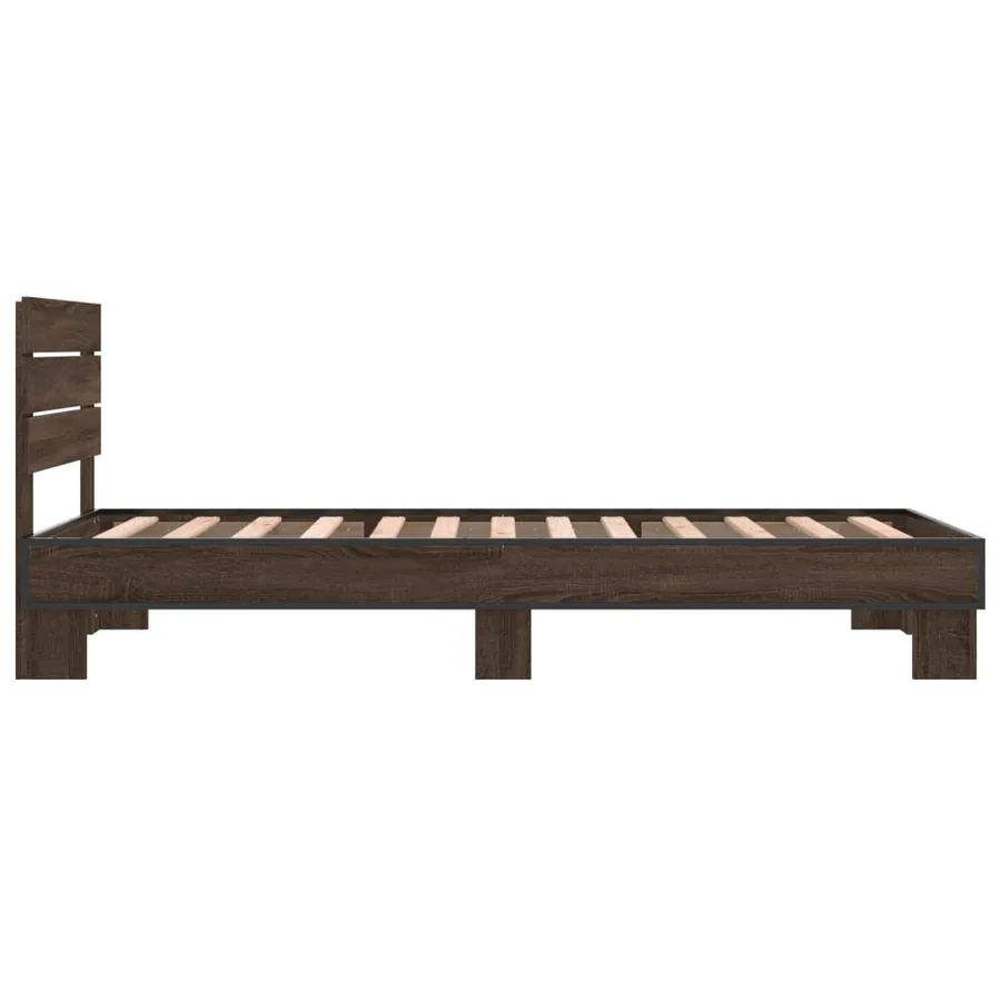 Cadre de lit sans matelas chêne marron 100x200 cm - 5