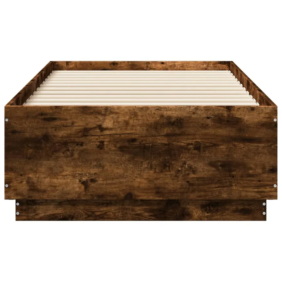 Cadre de lit sans matelas chêne fumé 90x190 cm - 4