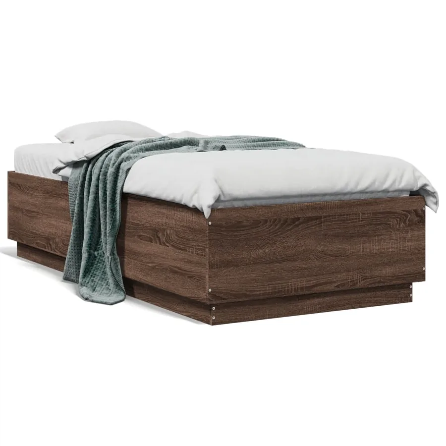Cadre de lit sans matelas chêne marron 90x190 cm - 2