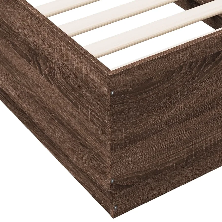 Cadre de lit sans matelas chêne marron 90x190 cm - 7