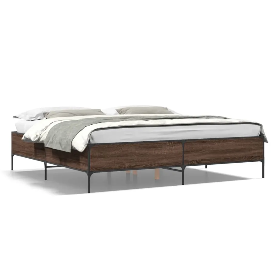 Cadre de lit sans matelas chêne marron 200x200 cm - 2