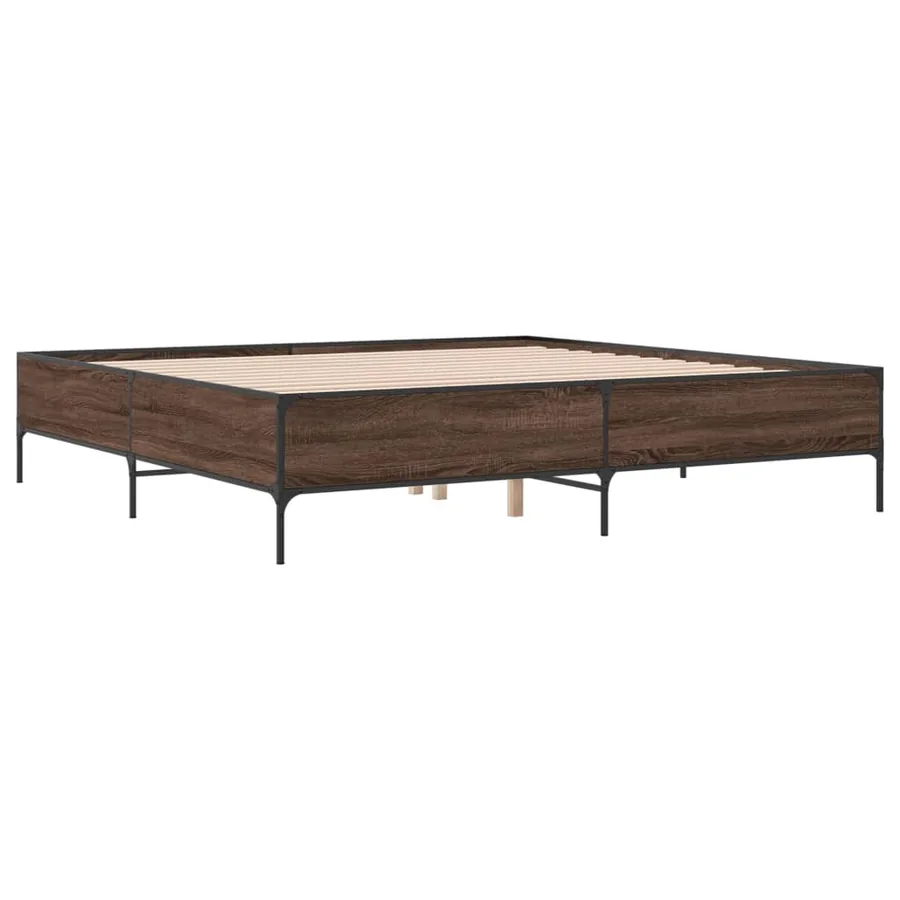 Cadre de lit sans matelas chêne marron 200x200 cm - 3