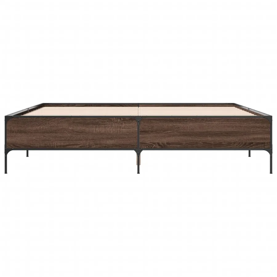 Cadre de lit sans matelas chêne marron 200x200 cm - 4