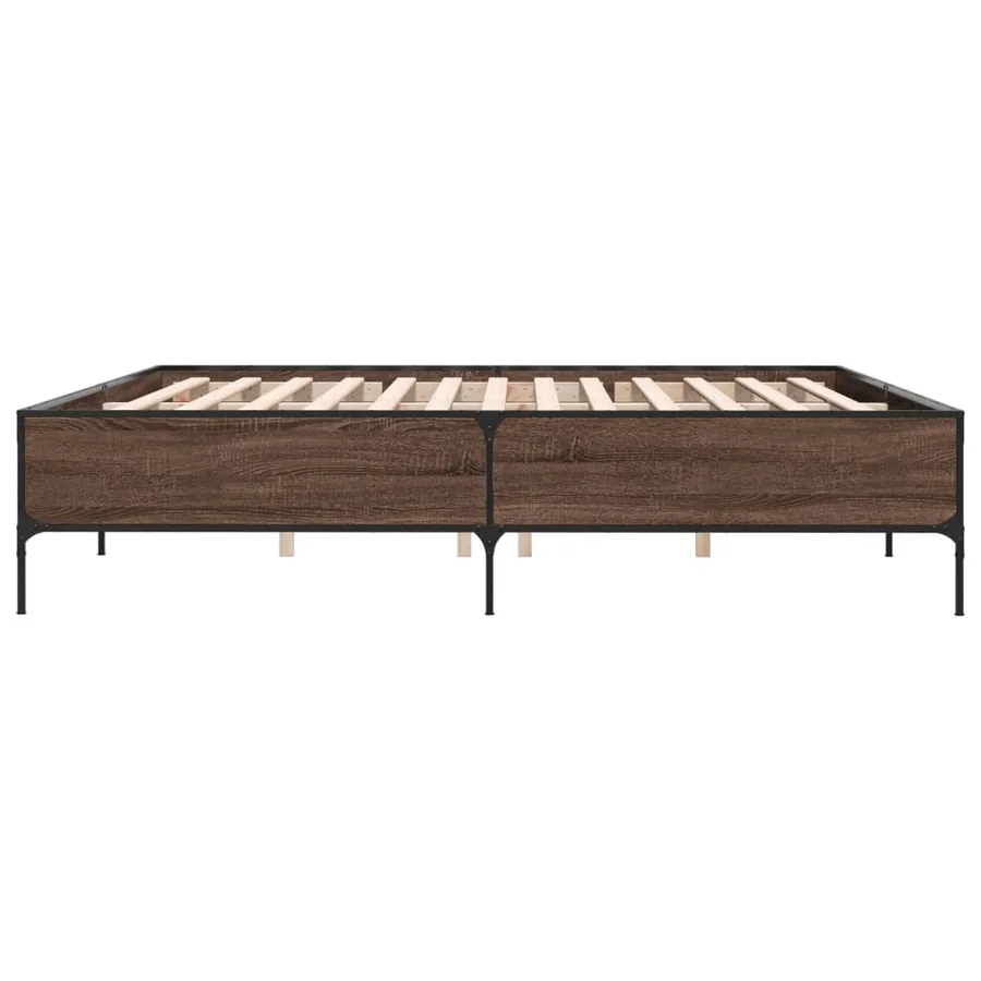Cadre de lit sans matelas chêne marron 200x200 cm - 5