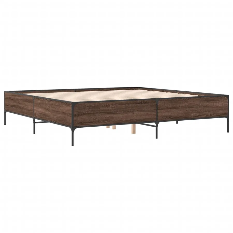 Cadre de lit sans matelas chêne marron 200x200 cm - 6