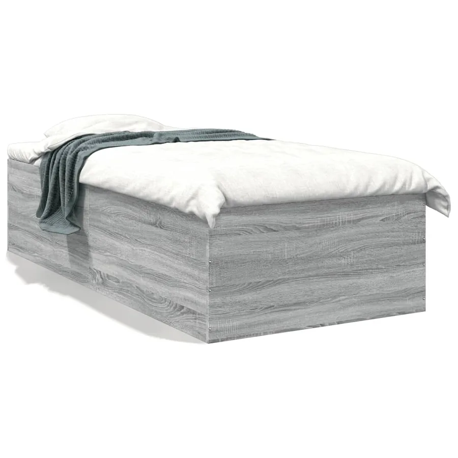 Cadre de lit sans matelas sonoma gris 90x200 cm - 2