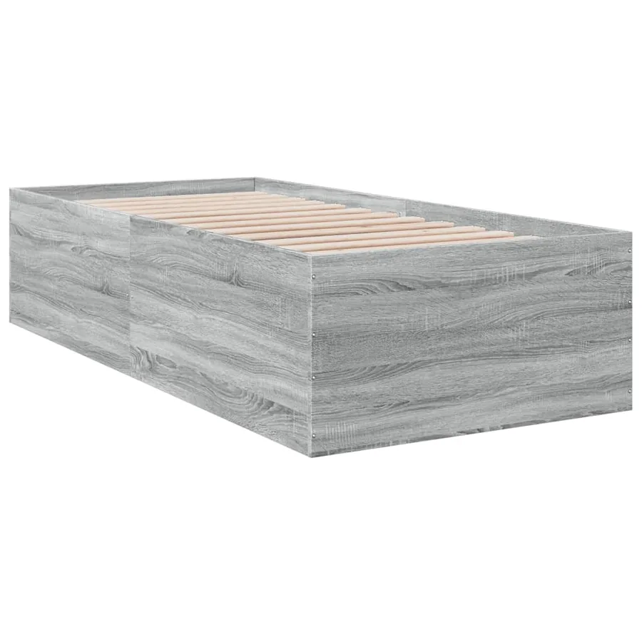 Cadre de lit sans matelas sonoma gris 90x200 cm - 3