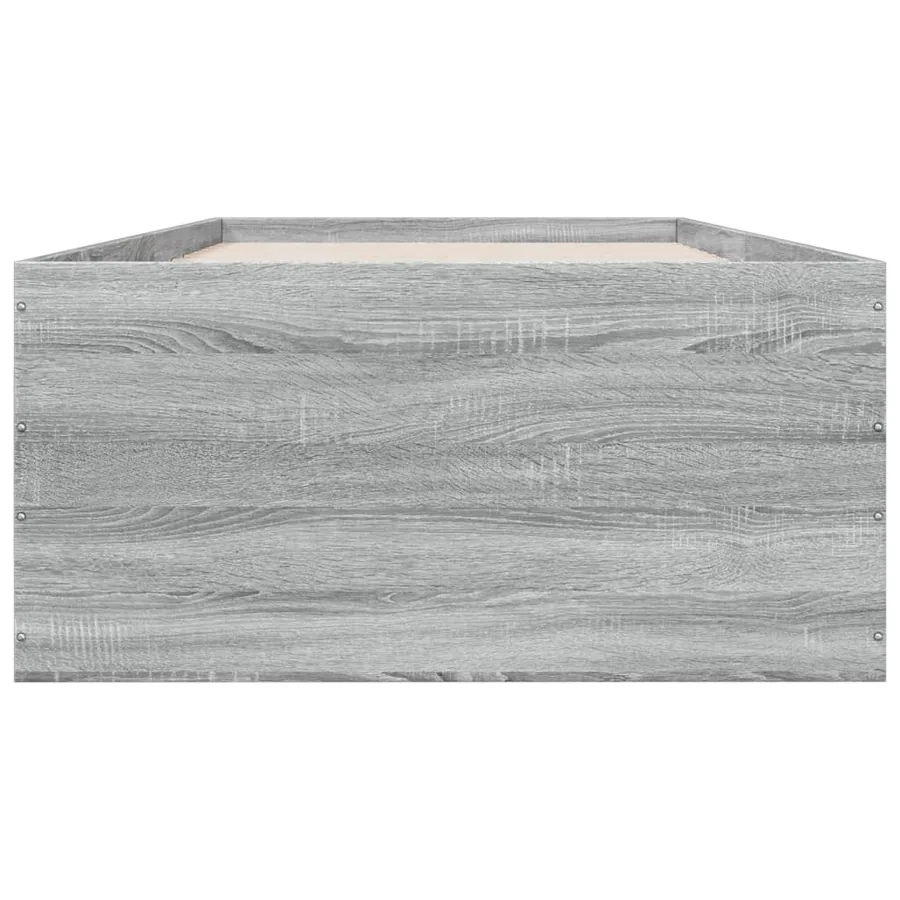 Cadre de lit sans matelas sonoma gris 90x200 cm - 4