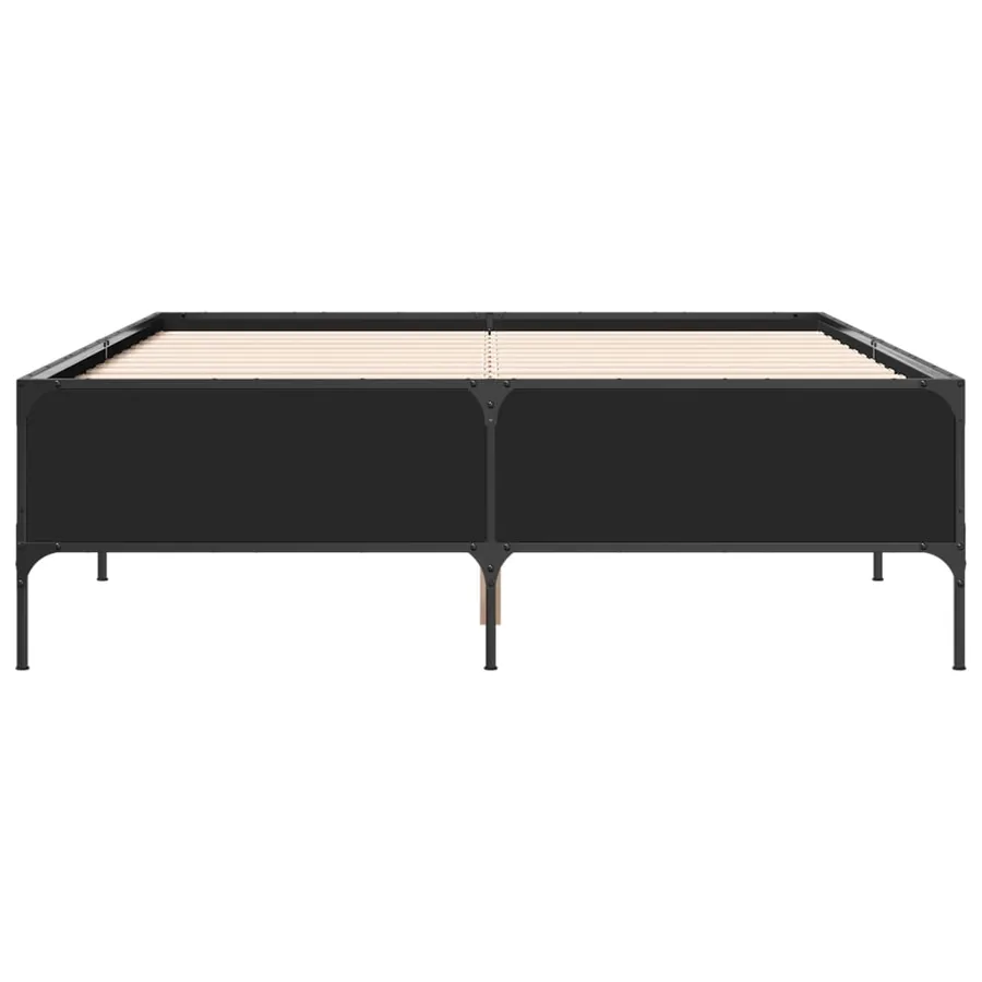 Cadre de lit sans matelas noir 140x190 cm - 4