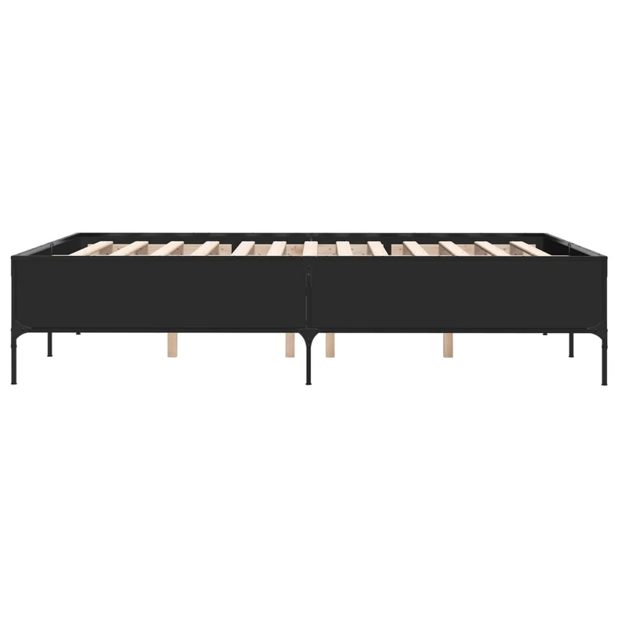 Cadre de lit sans matelas noir 140x190 cm - 5
