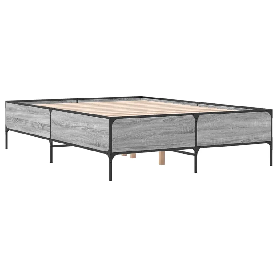 Cadre de lit sans matelas sonoma gris 120x200 cm - 6