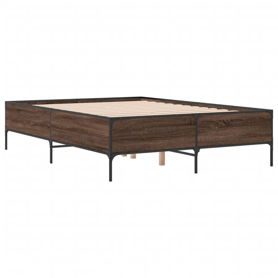 Cadre de lit sans matelas chêne marron 140x190 cm - 3