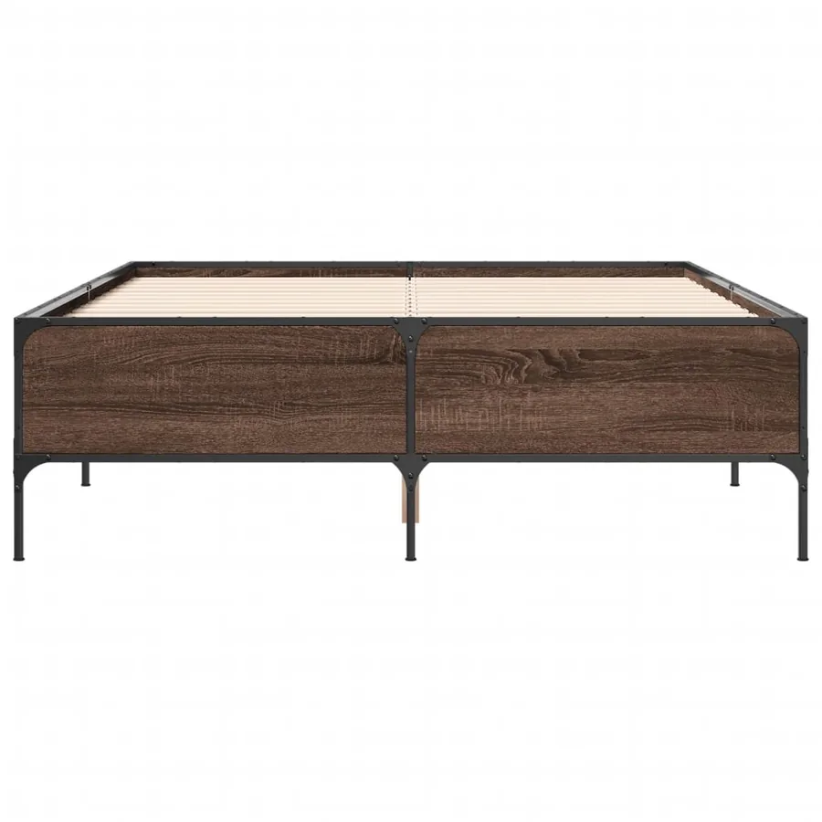 Cadre de lit sans matelas chêne marron 140x190 cm - 4