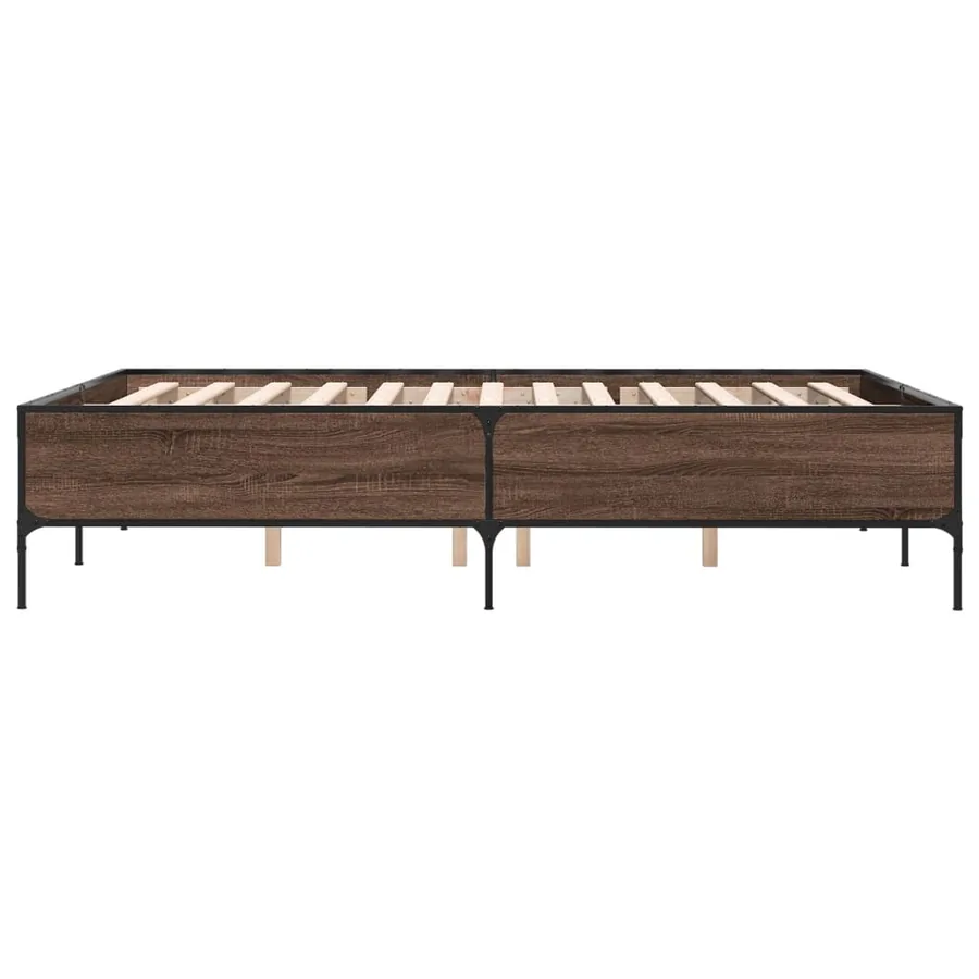 Cadre de lit sans matelas chêne marron 140x190 cm - 5