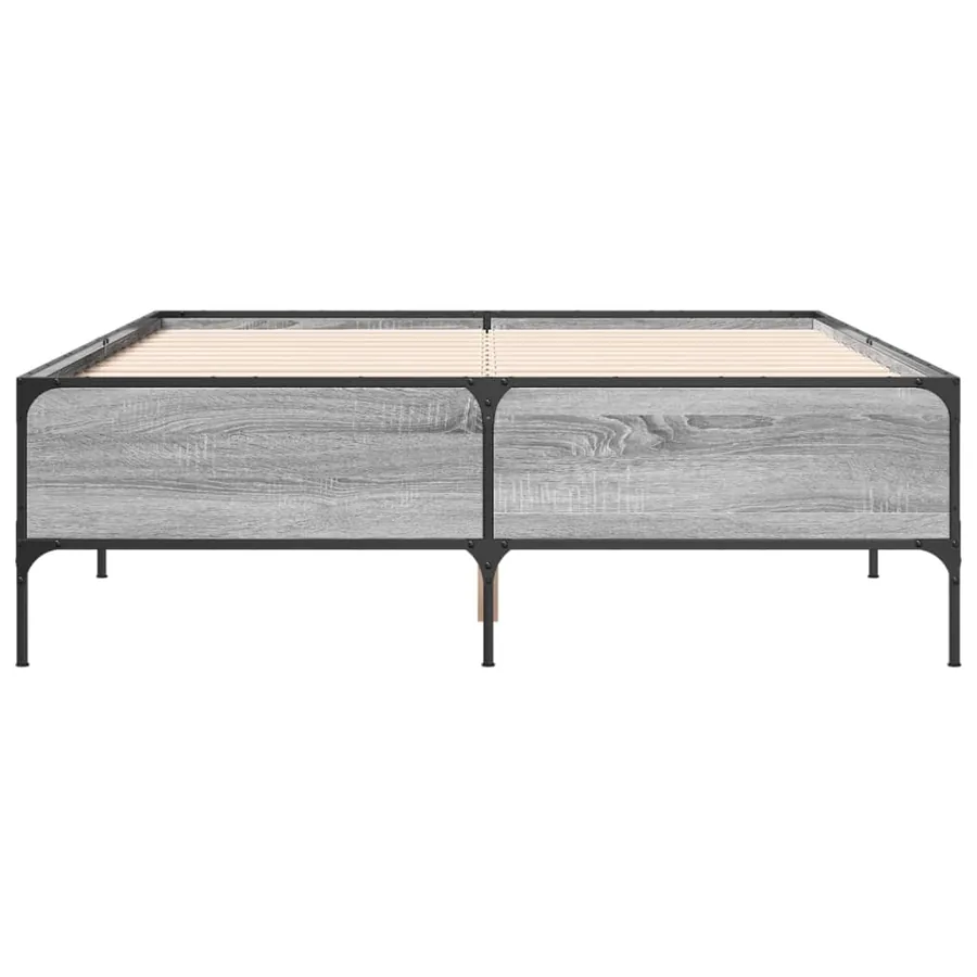 Cadre de lit sans matelas sonoma gris 150x200 cm - 4