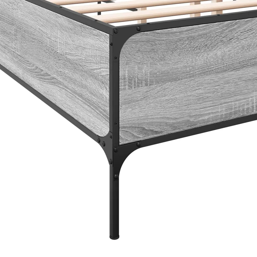 Cadre de lit sans matelas sonoma gris 150x200 cm - 7
