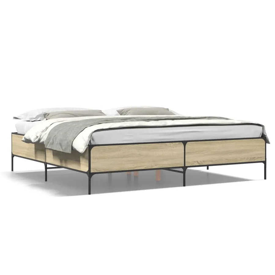 Cadre de lit sans matelas chêne sonoma 180x200 cm - 2